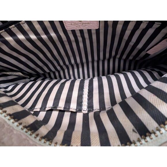 Kate Spade Crossbody Purse Light Pink Pebbled Leather with White Tassel - Picture 7 of 13